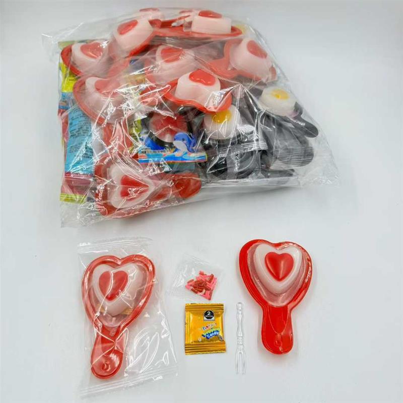 hear shape jelly with poping